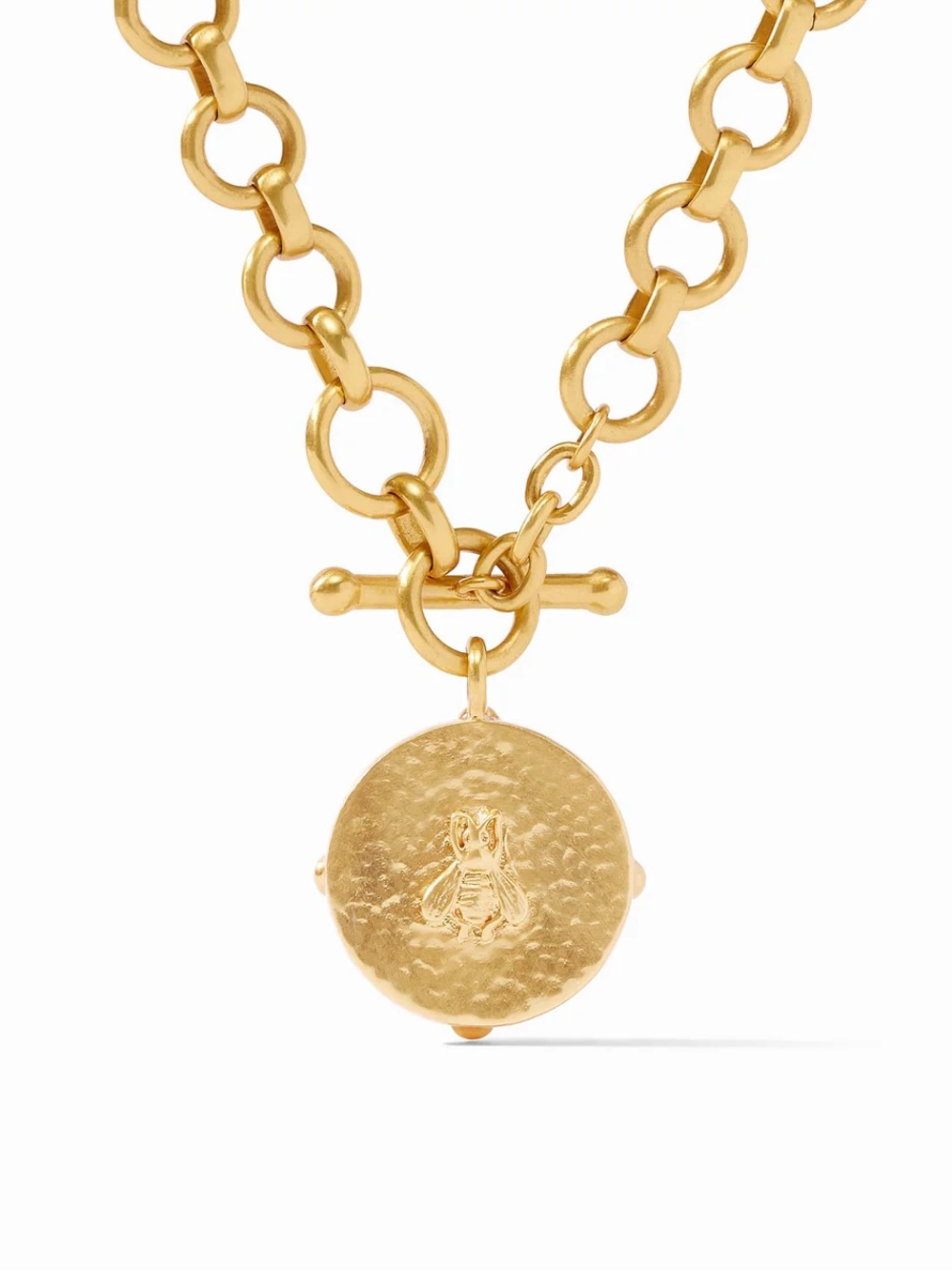 Gold Chain Necklace with Blue Faceted Pendant - Picture 2 of 3